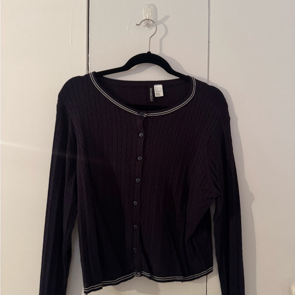 H&M Navy Cable Knit Cardigan